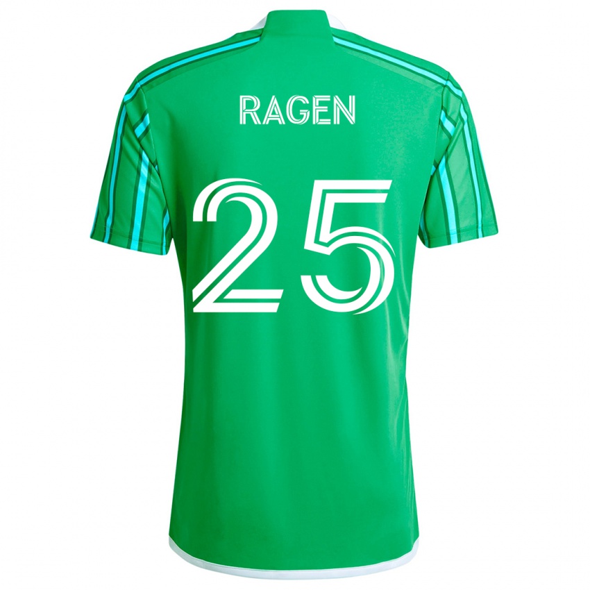 Gyermek Jackson Ragen #25 Zöld Fehér Hazai Jersey 2024/25 Mez Póló Ing