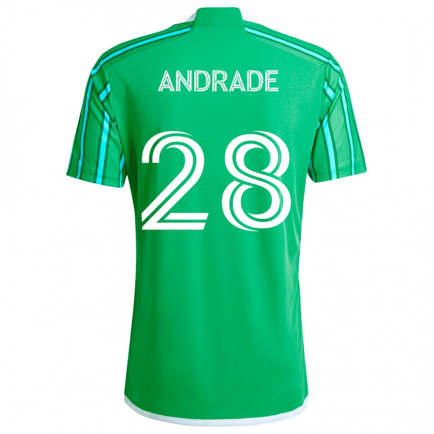 Gyermek Yeimar Gómez Andrade #28 Zöld Fehér Hazai Jersey 2024/25 Mez Póló Ing