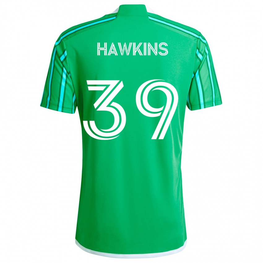 Gyermek Stuart Hawkins #39 Zöld Fehér Hazai Jersey 2024/25 Mez Póló Ing