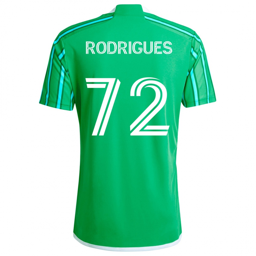 Gyermek Braudílio Rodrigues #72 Zöld Fehér Hazai Jersey 2024/25 Mez Póló Ing