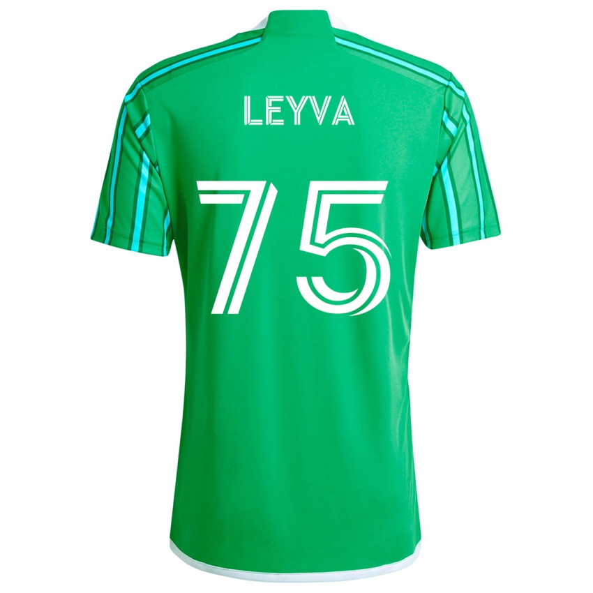 Gyermek Danny Leyva #75 Zöld Fehér Hazai Jersey 2024/25 Mez Póló Ing