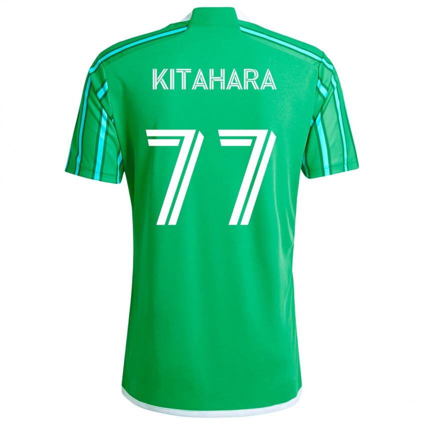 Gyermek Sota Kitahara #77 Zöld Fehér Hazai Jersey 2024/25 Mez Póló Ing