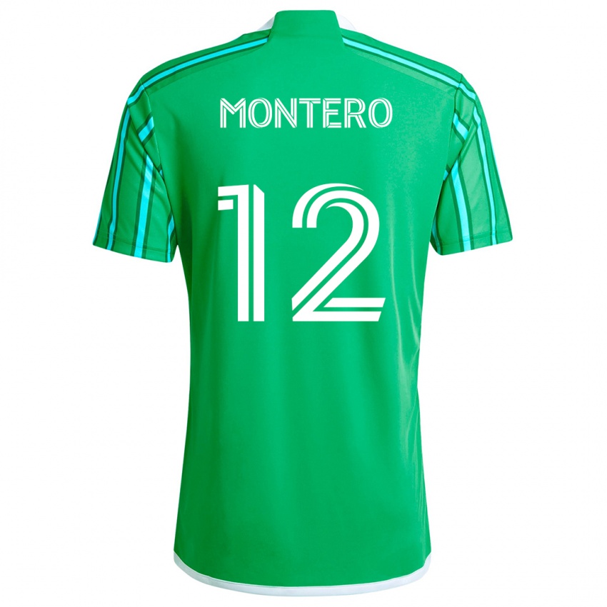 Gyermek Fredy Montero #12 Zöld Fehér Hazai Jersey 2024/25 Mez Póló Ing