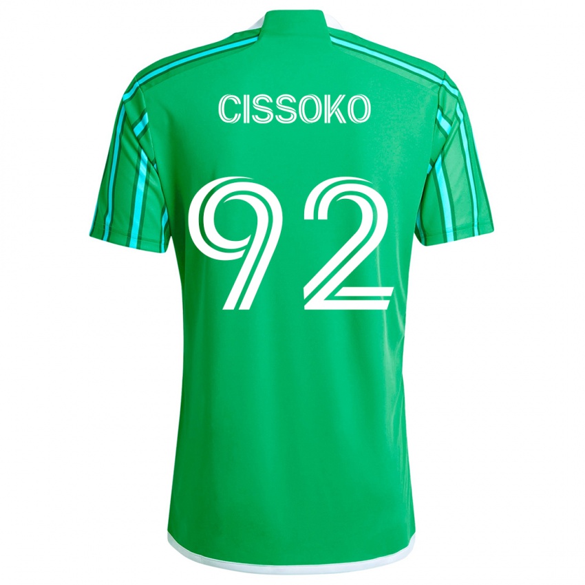 Gyermek Abdoulaye Cissoko #92 Zöld Fehér Hazai Jersey 2024/25 Mez Póló Ing