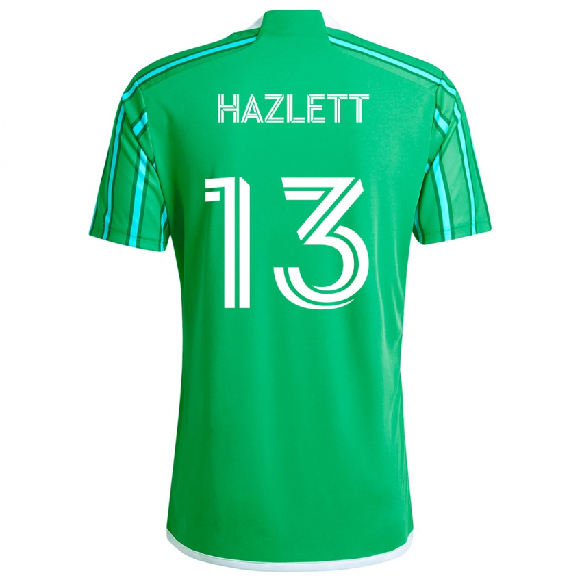 Gyermek Kimberly Hazlett #13 Zöld Fehér Hazai Jersey 2024/25 Mez Póló Ing