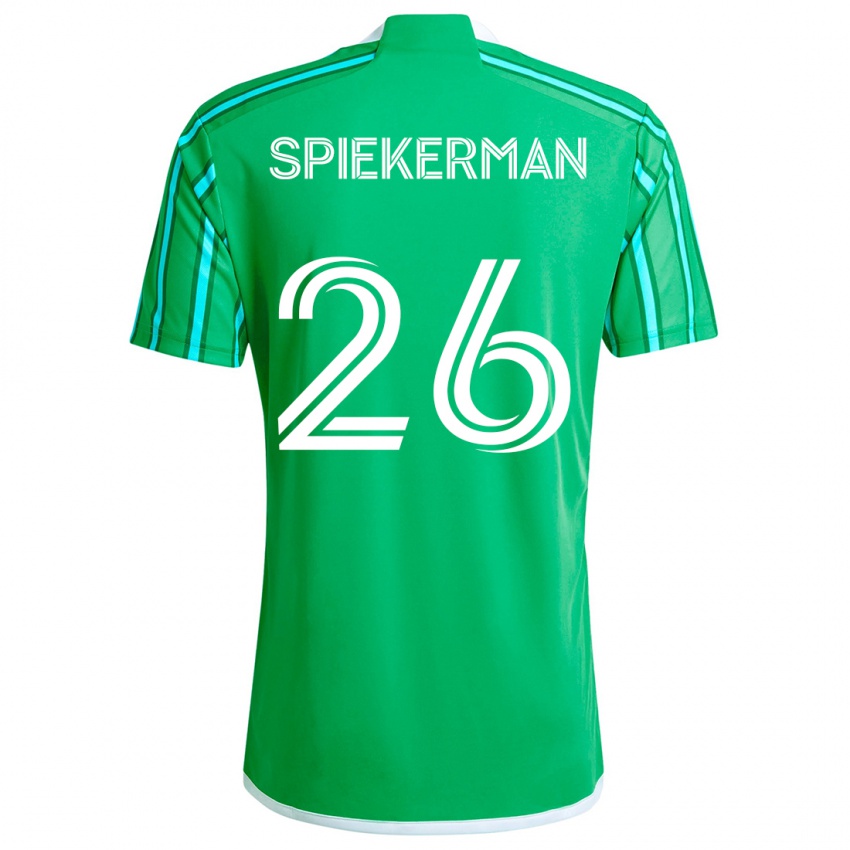 Gyermek Stephanie Spiekerman #26 Zöld Fehér Hazai Jersey 2024/25 Mez Póló Ing