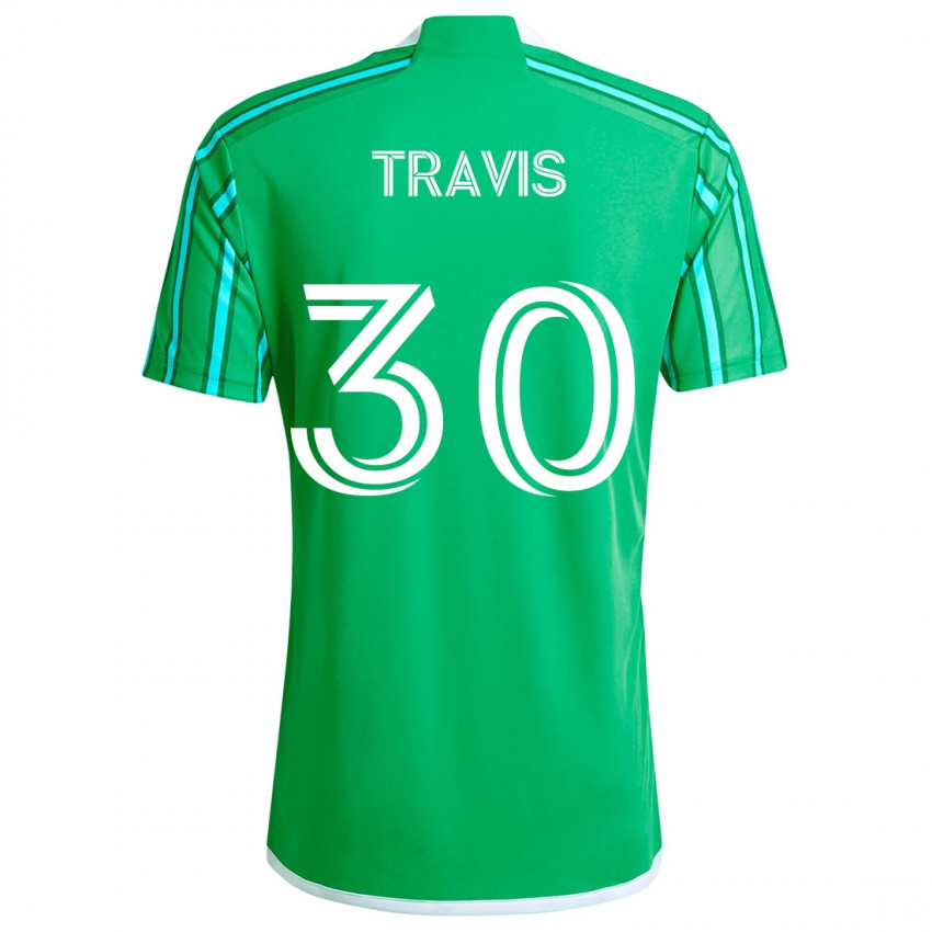 Gyermek Riley Travis #30 Zöld Fehér Hazai Jersey 2024/25 Mez Póló Ing