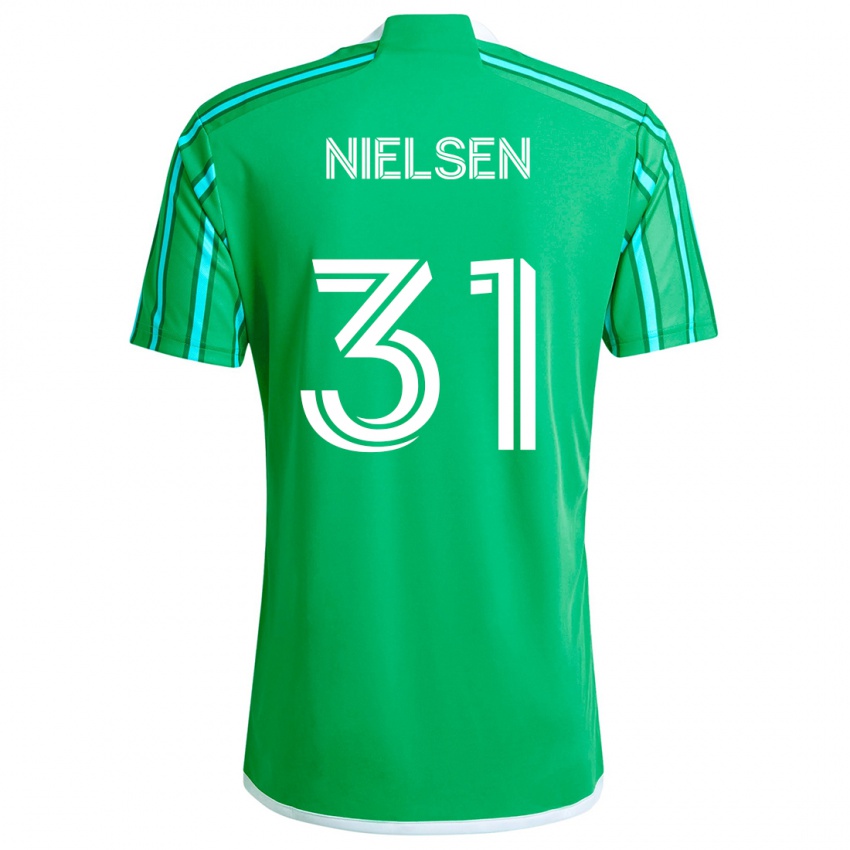 Gyermek Madeline Nielsen #31 Zöld Fehér Hazai Jersey 2024/25 Mez Póló Ing