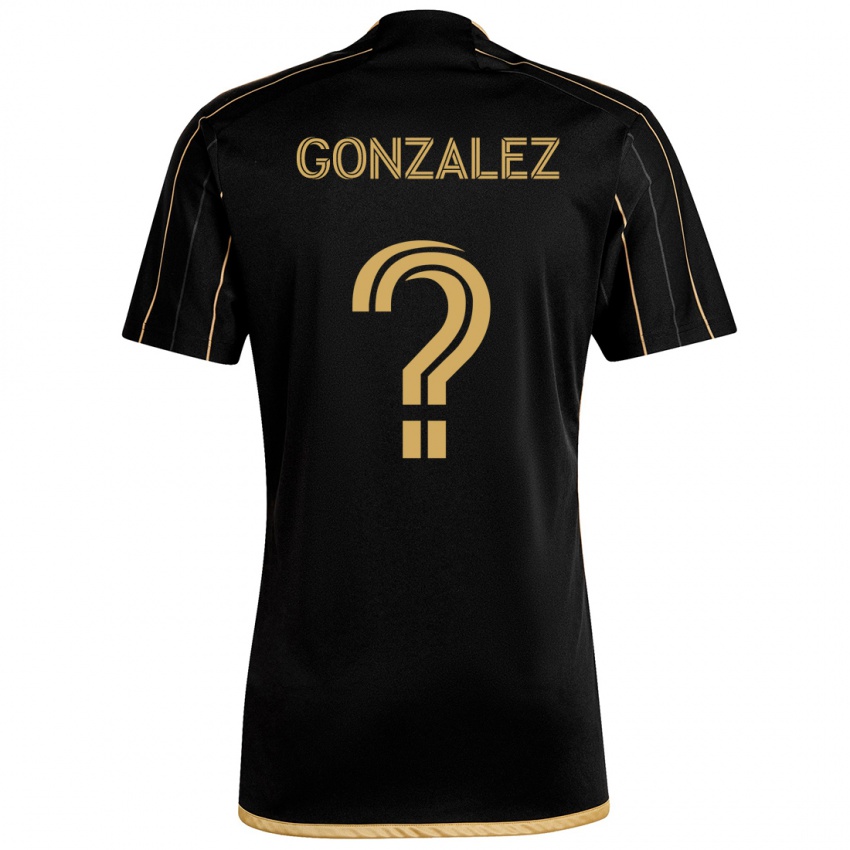 Gyermek Mario González #0 Fekete Arany Hazai Jersey 2024/25 Mez Póló Ing