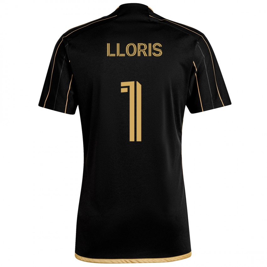 Gyermek Hugo Lloris #1 Fekete Arany Hazai Jersey 2024/25 Mez Póló Ing