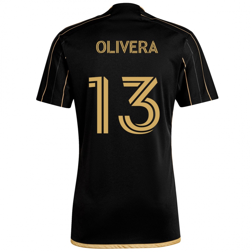 Gyermek Cristian Olivera #13 Fekete Arany Hazai Jersey 2024/25 Mez Póló Ing