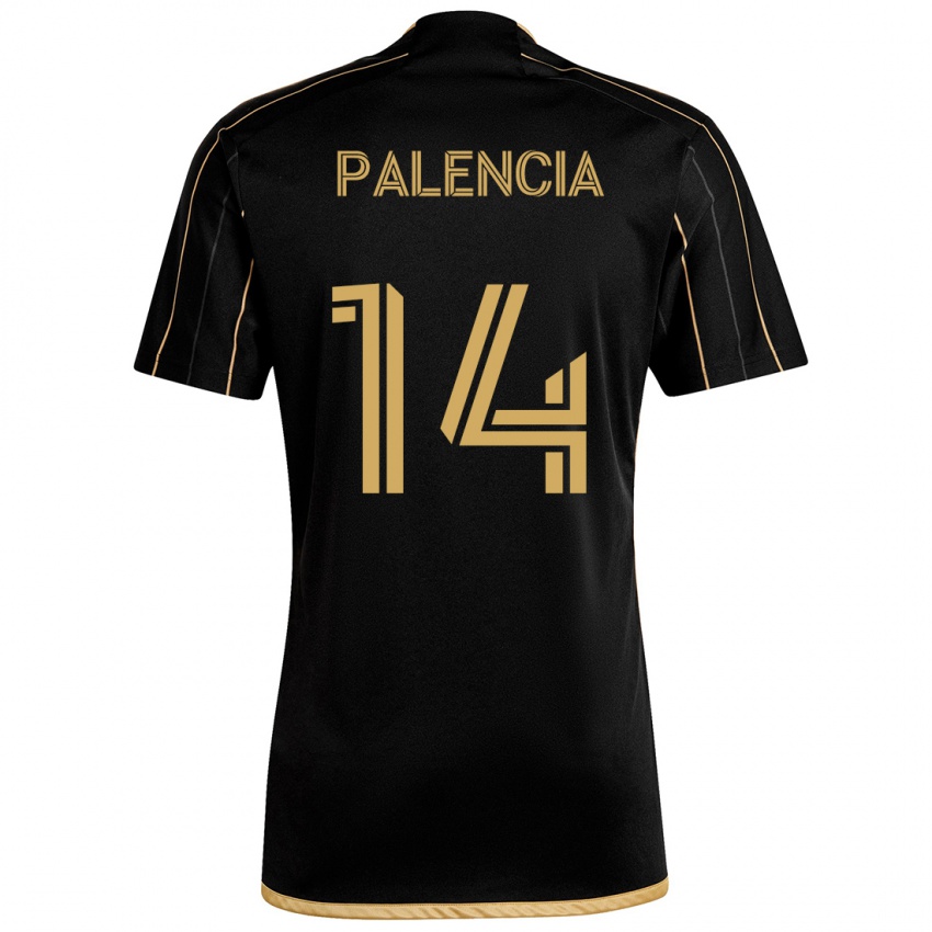 Gyermek Sergi Palencia #14 Fekete Arany Hazai Jersey 2024/25 Mez Póló Ing