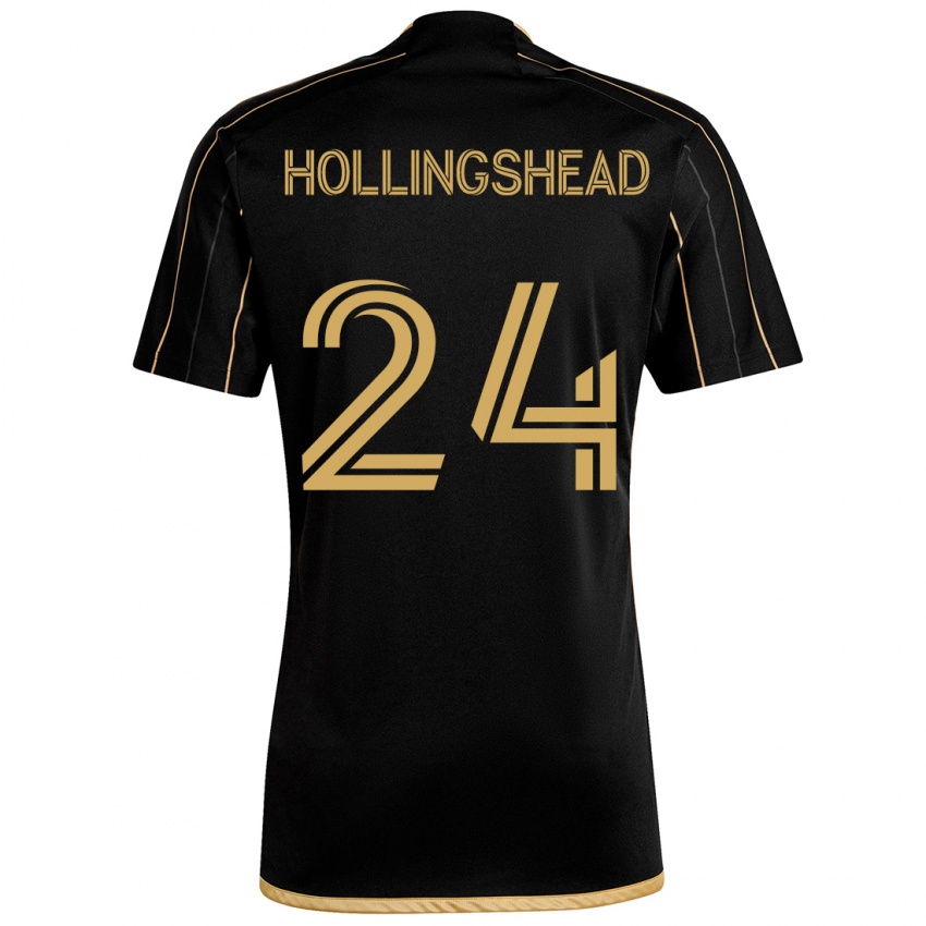 Gyermek Ryan Hollingshead #24 Fekete Arany Hazai Jersey 2024/25 Mez Póló Ing