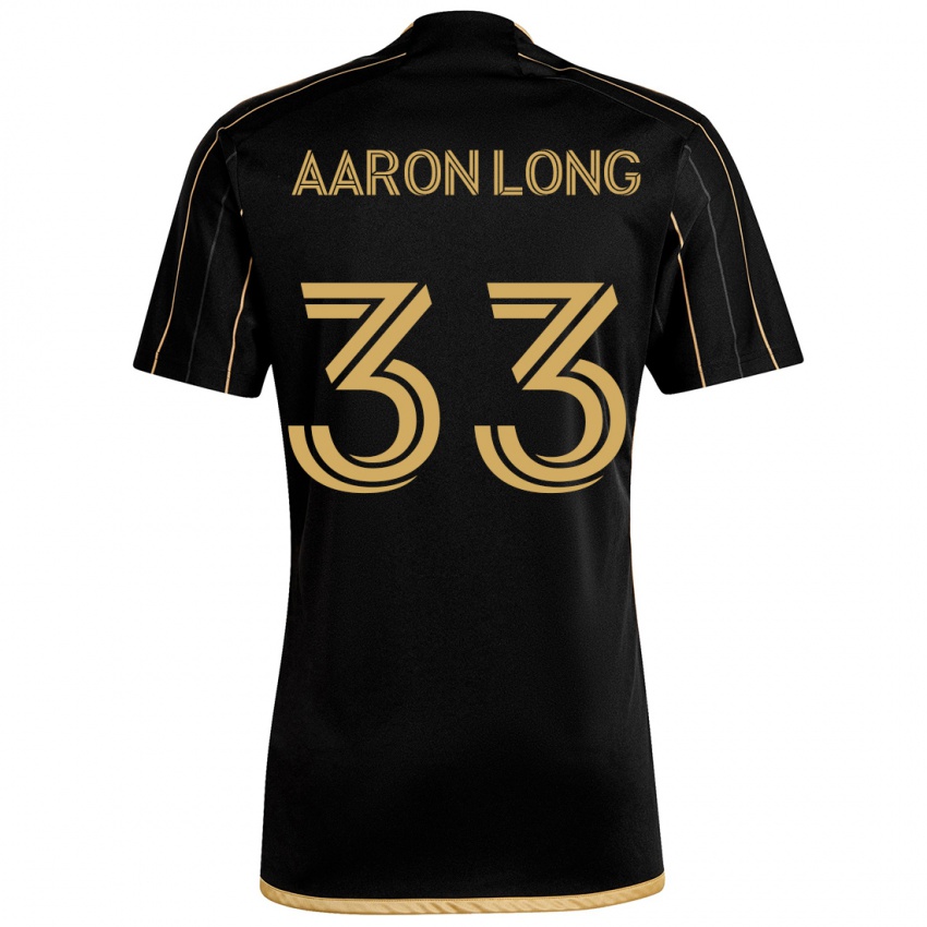 Gyermek Aaron Long #33 Fekete Arany Hazai Jersey 2024/25 Mez Póló Ing