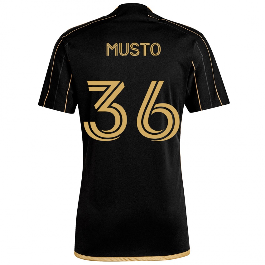 Gyermek Tommy Musto #36 Fekete Arany Hazai Jersey 2024/25 Mez Póló Ing