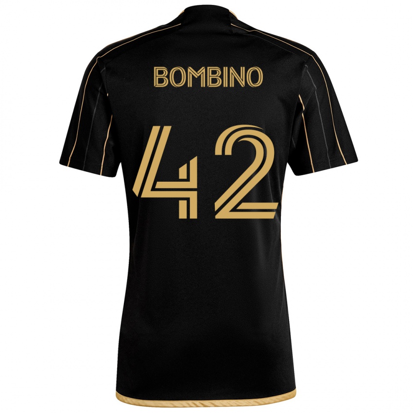 Gyermek Luca Bombino #42 Fekete Arany Hazai Jersey 2024/25 Mez Póló Ing