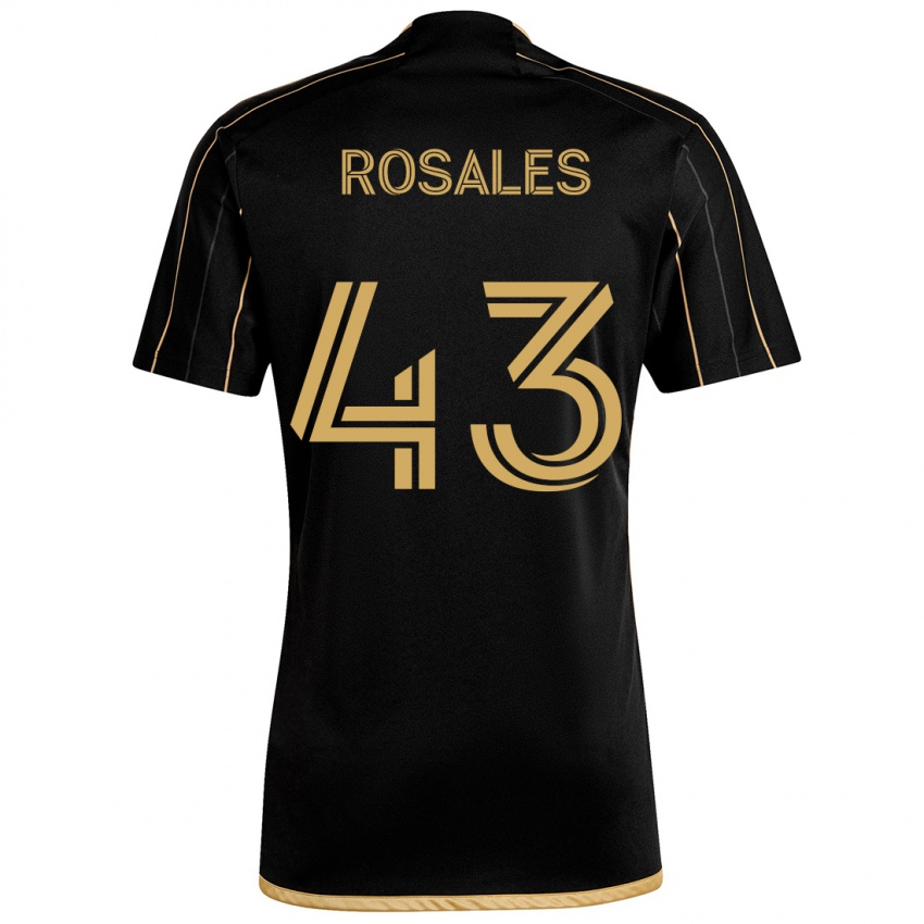 Gyermek Diego Rosales #43 Fekete Arany Hazai Jersey 2024/25 Mez Póló Ing