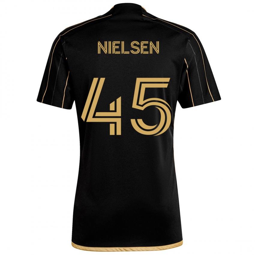 Gyermek Kenny Nielsen #45 Fekete Arany Hazai Jersey 2024/25 Mez Póló Ing