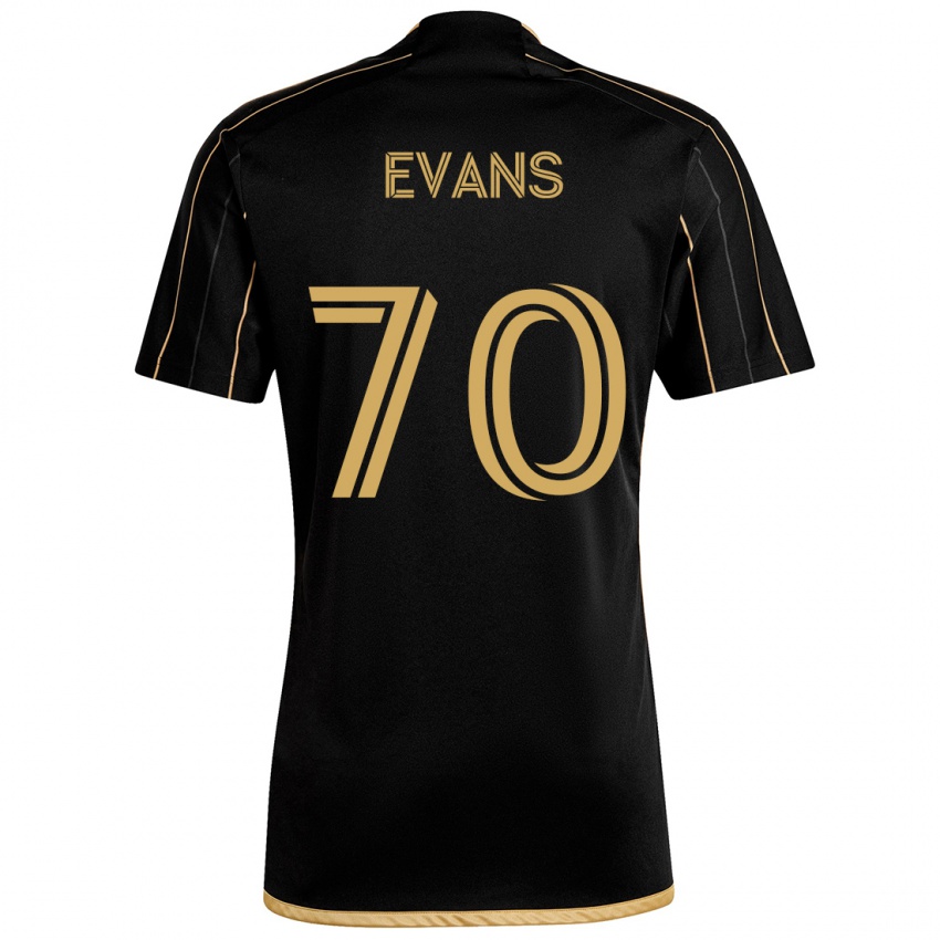 Gyermek Matthew Evans #70 Fekete Arany Hazai Jersey 2024/25 Mez Póló Ing