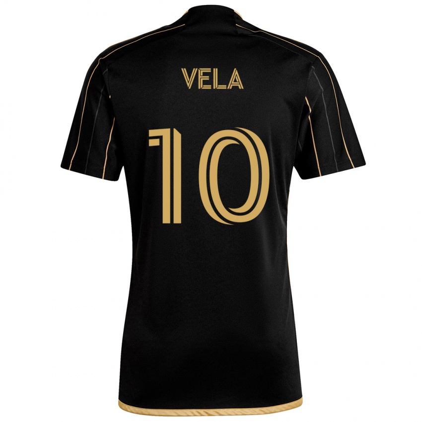 Gyermek Carlos Vela #10 Fekete Arany Hazai Jersey 2024/25 Mez Póló Ing