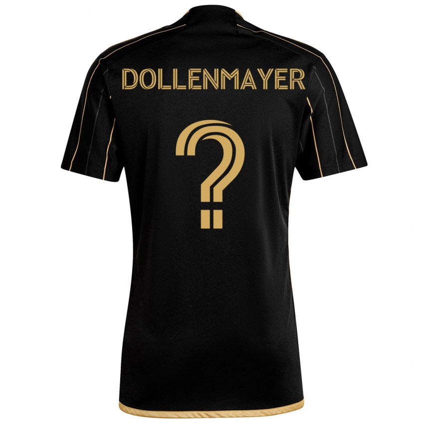 Gyermek Noah Dollenmayer #0 Fekete Arany Hazai Jersey 2024/25 Mez Póló Ing