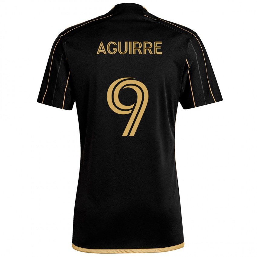 Gyermek Dustin Aguirre #9 Fekete Arany Hazai Jersey 2024/25 Mez Póló Ing