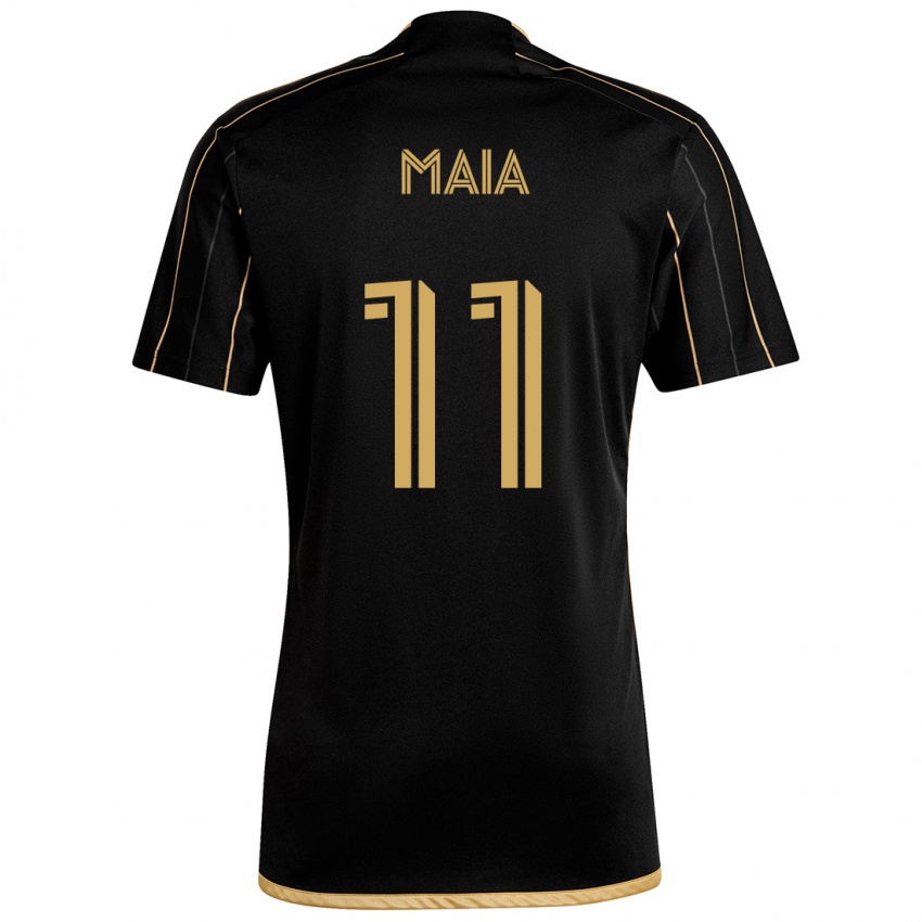 Gyermek Matheus Maia #11 Fekete Arany Hazai Jersey 2024/25 Mez Póló Ing