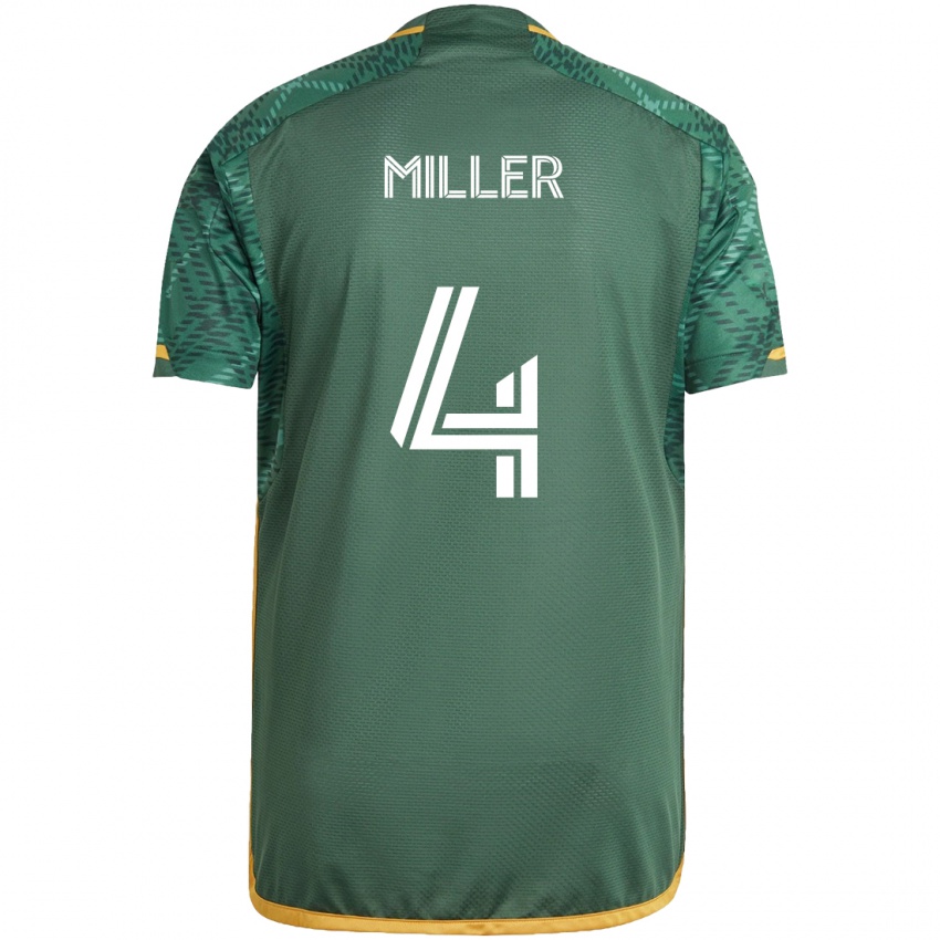 Gyermek Kamal Miller #4 Zöld Narancs Hazai Jersey 2024/25 Mez Póló Ing