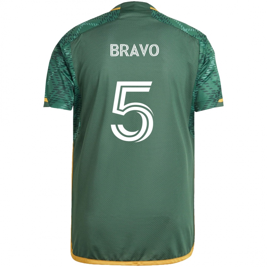 Gyermek Claudio Bravo #5 Zöld Narancs Hazai Jersey 2024/25 Mez Póló Ing