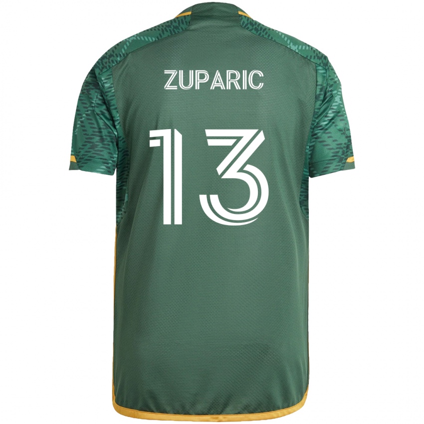 Gyermek Dario Zuparic #13 Zöld Narancs Hazai Jersey 2024/25 Mez Póló Ing