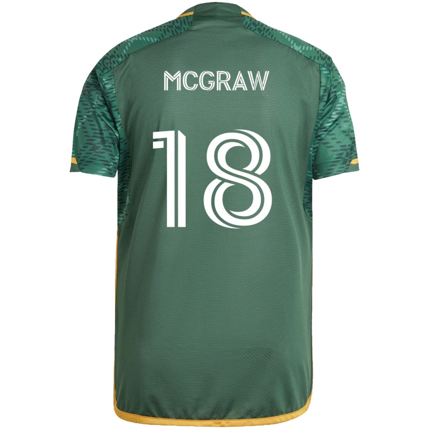 Gyermek Zac Mcgraw #18 Zöld Narancs Hazai Jersey 2024/25 Mez Póló Ing