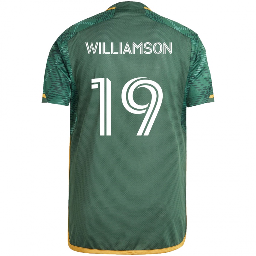 Gyermek Eryk Williamson #19 Zöld Narancs Hazai Jersey 2024/25 Mez Póló Ing