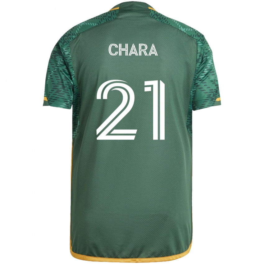 Gyermek Diego Chará #21 Zöld Narancs Hazai Jersey 2024/25 Mez Póló Ing