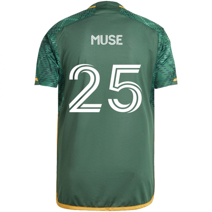 Gyermek Trey Muse #25 Zöld Narancs Hazai Jersey 2024/25 Mez Póló Ing