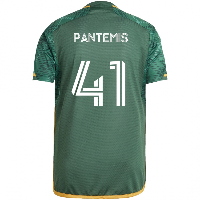 Gyermek James Pantemis #41 Zöld Narancs Hazai Jersey 2024/25 Mez Póló Ing