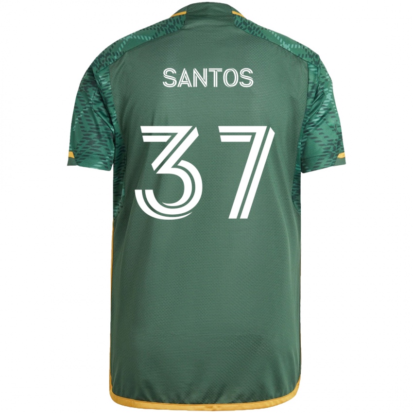 Gyermek Noah Santos #37 Zöld Narancs Hazai Jersey 2024/25 Mez Póló Ing