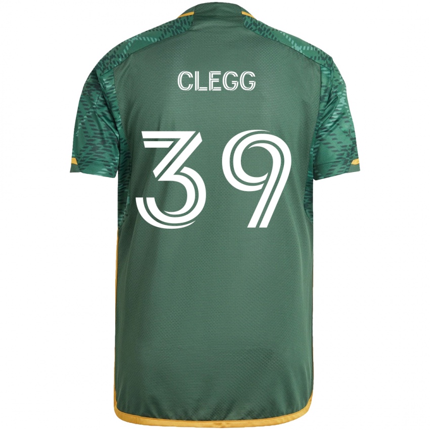 Gyermek Tyler Clegg #39 Zöld Narancs Hazai Jersey 2024/25 Mez Póló Ing