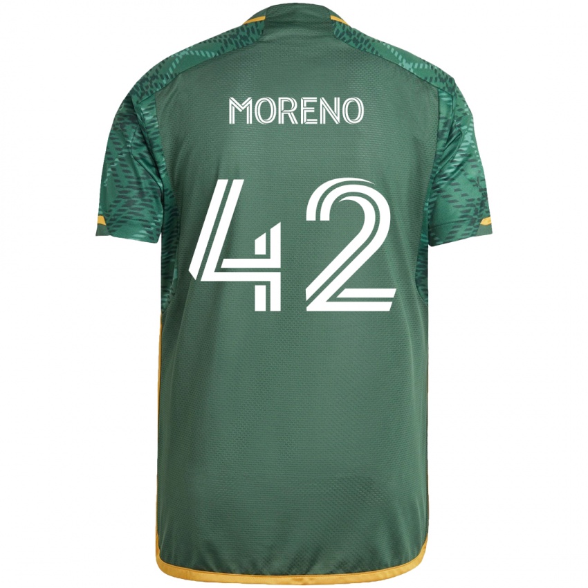 Gyermek Alexis Moreno #42 Zöld Narancs Hazai Jersey 2024/25 Mez Póló Ing