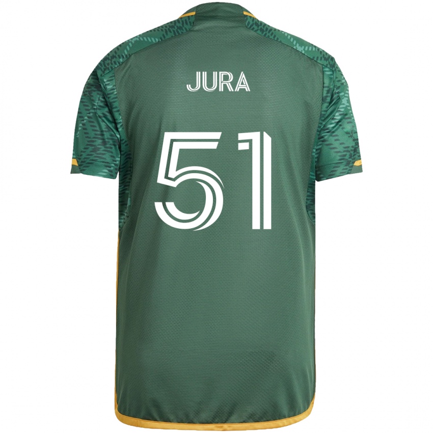 Gyermek Sawyer Jura #51 Zöld Narancs Hazai Jersey 2024/25 Mez Póló Ing