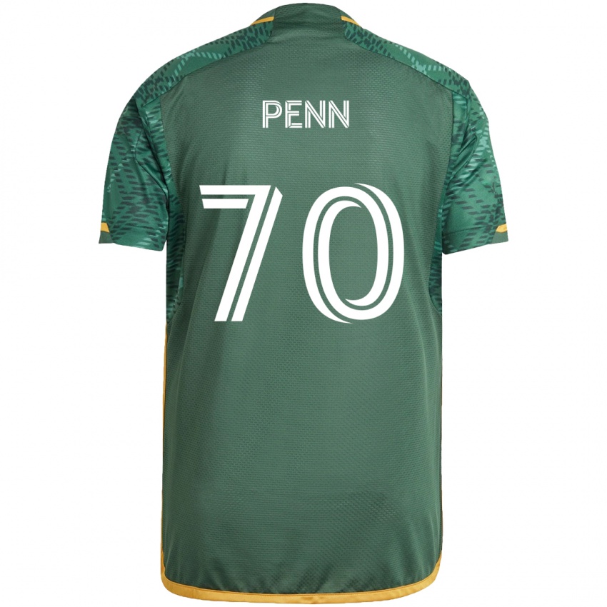 Gyermek Josh Penn #70 Zöld Narancs Hazai Jersey 2024/25 Mez Póló Ing