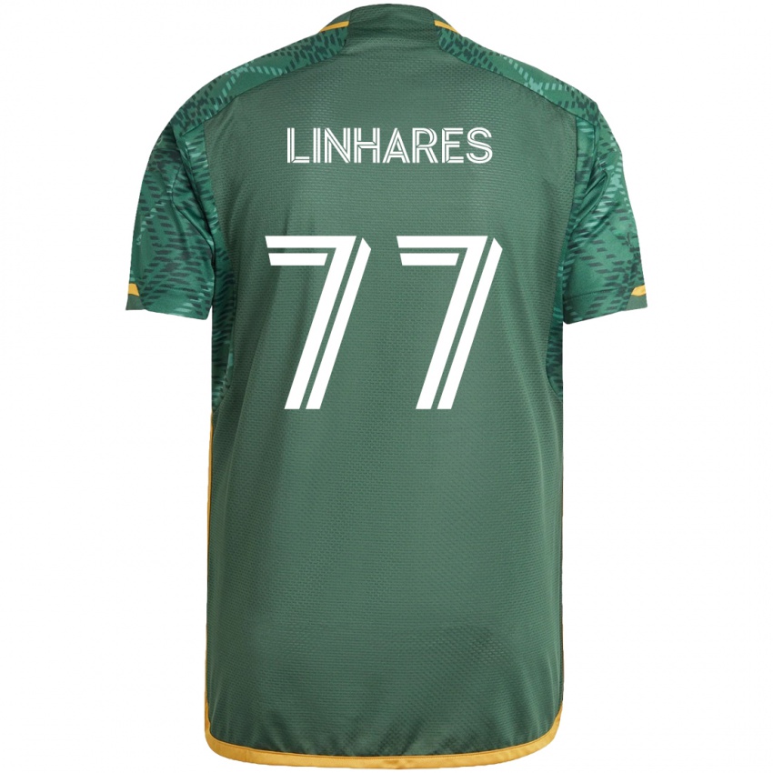 Gyermek Kyle Linhares #77 Zöld Narancs Hazai Jersey 2024/25 Mez Póló Ing