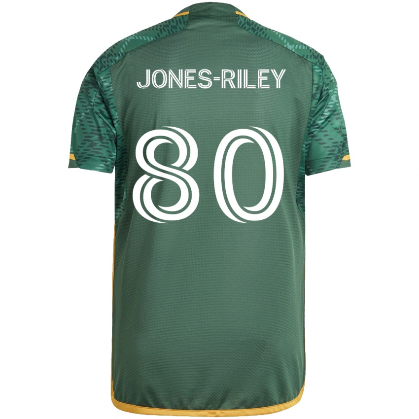 Gyermek Jaden Jones-Riley #80 Zöld Narancs Hazai Jersey 2024/25 Mez Póló Ing