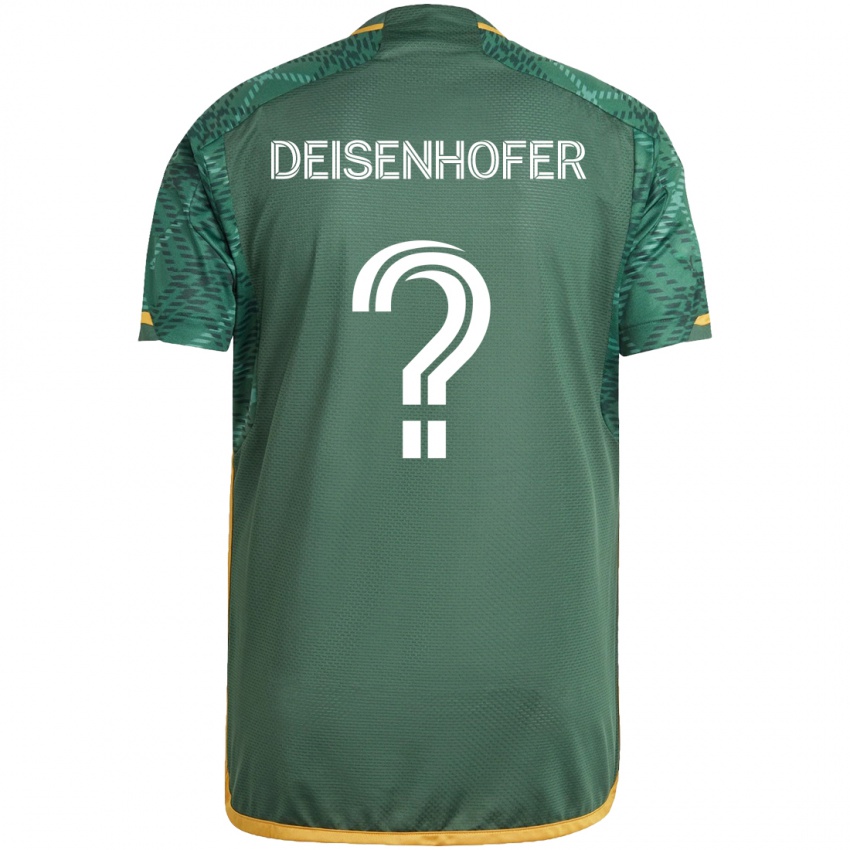 Gyermek Maximilian Deisenhofer #0 Zöld Narancs Hazai Jersey 2024/25 Mez Póló Ing