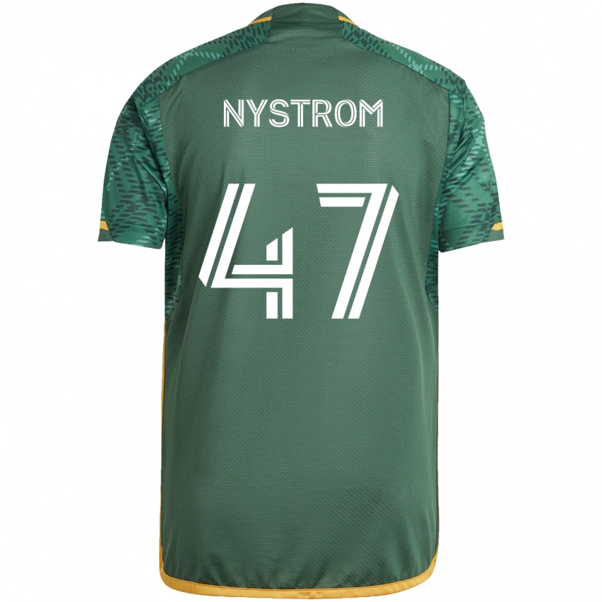 Gyermek Maximo Nystrom #47 Zöld Narancs Hazai Jersey 2024/25 Mez Póló Ing