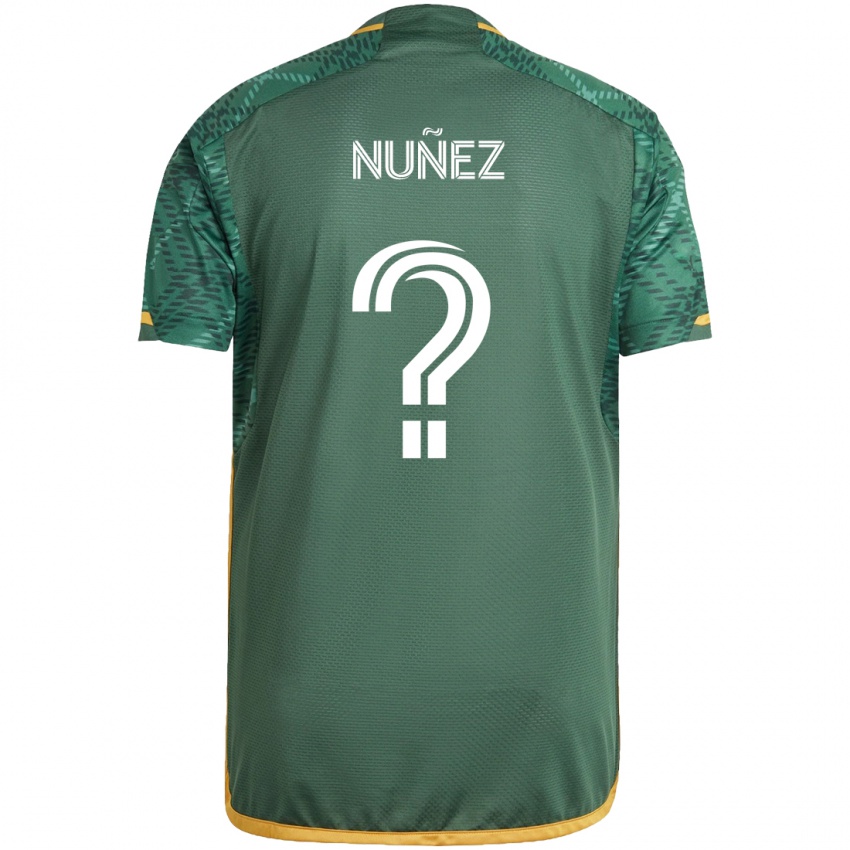 Gyermek Daniel Nuñez #0 Zöld Narancs Hazai Jersey 2024/25 Mez Póló Ing