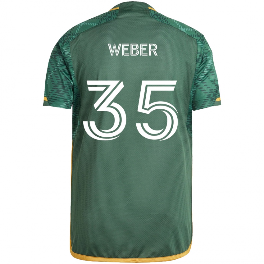 Gyermek Tristan Weber #35 Zöld Narancs Hazai Jersey 2024/25 Mez Póló Ing