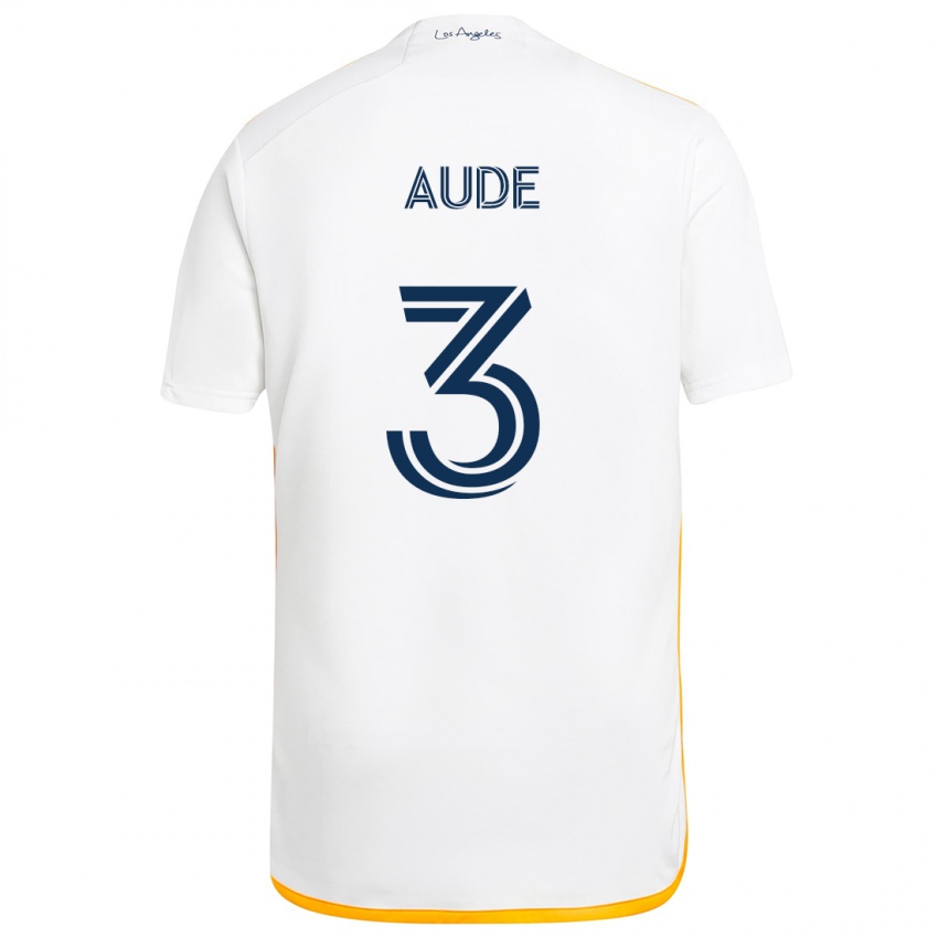 Gyermek Julián Aude #3 Fehér Sárga Hazai Jersey 2024/25 Mez Póló Ing