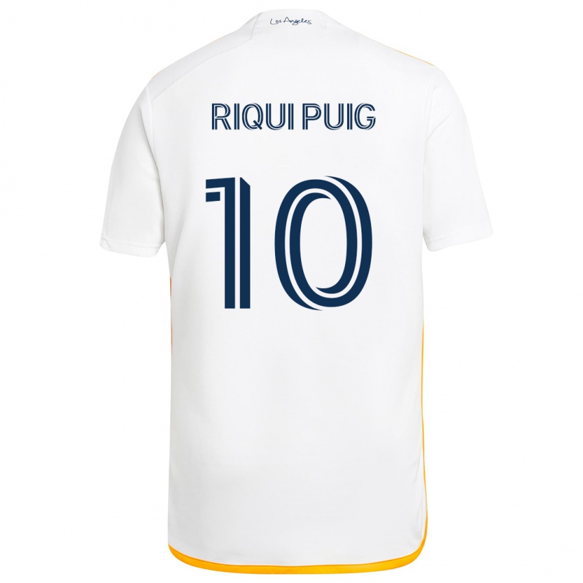 Gyermek Riqui Puig #10 Fehér Sárga Hazai Jersey 2024/25 Mez Póló Ing