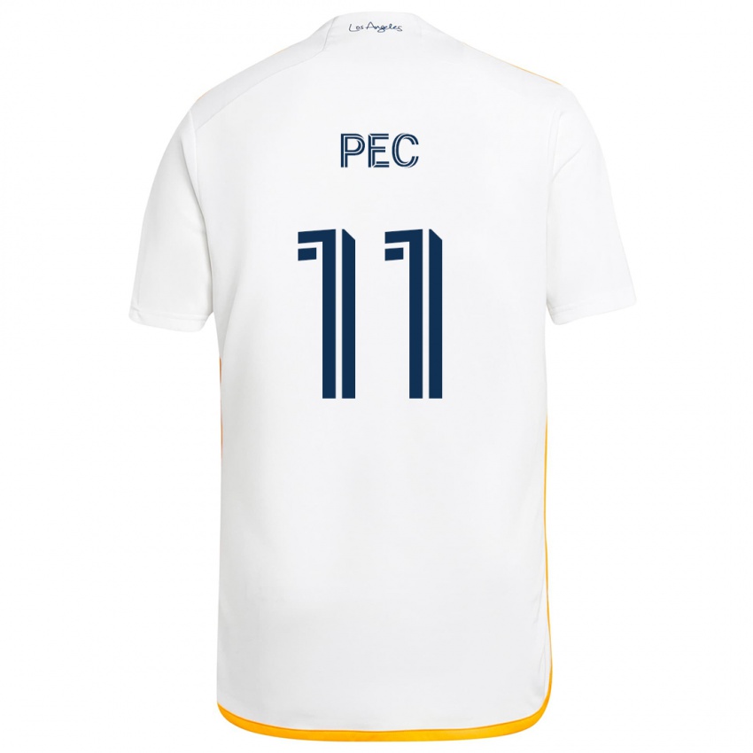 Gyermek Gabriel Pec #11 Fehér Sárga Hazai Jersey 2024/25 Mez Póló Ing