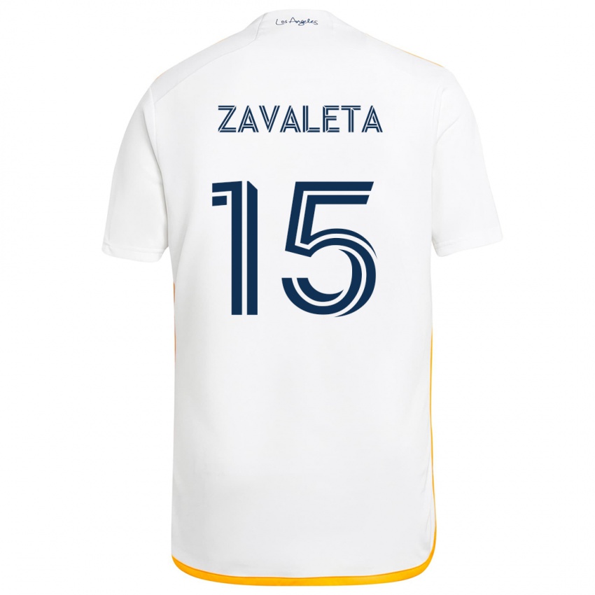 Gyermek Eriq Zavaleta #15 Fehér Sárga Hazai Jersey 2024/25 Mez Póló Ing